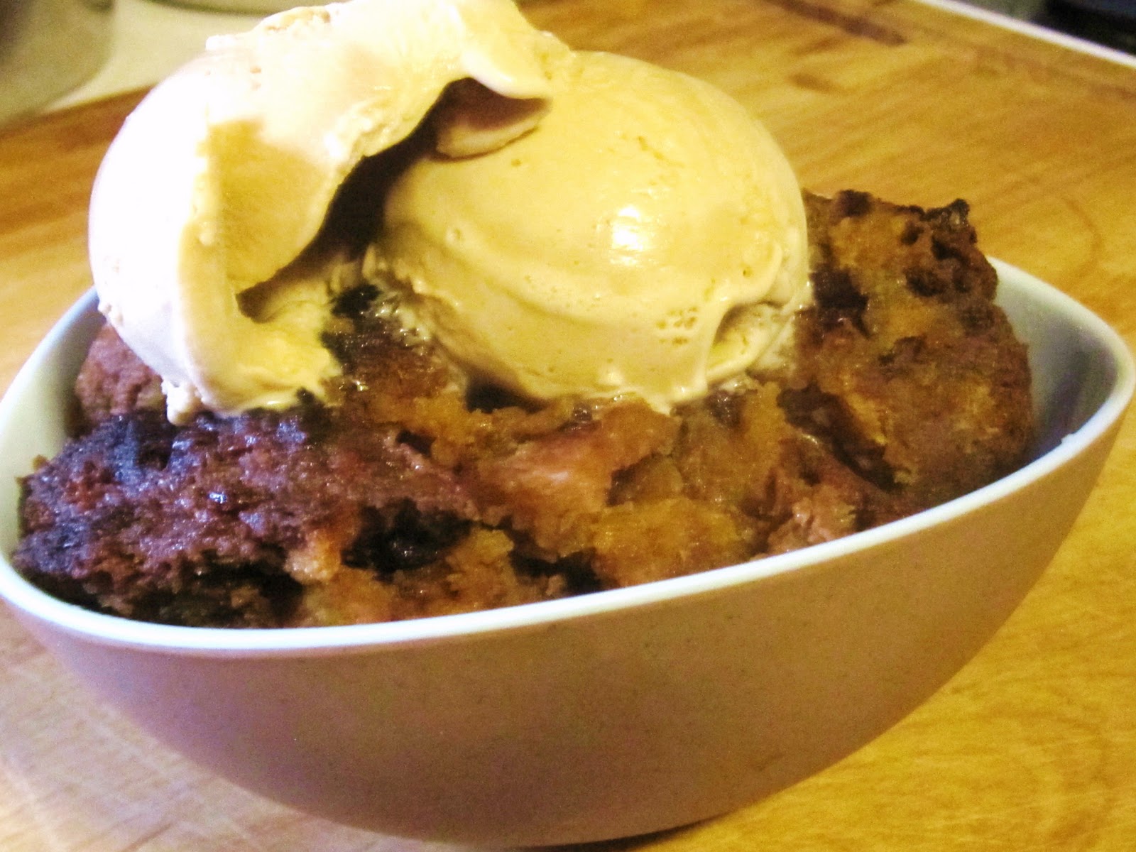 Mama Ozzy's Table Sea Salt Caramel Bread Pudding with Chocolate Chips