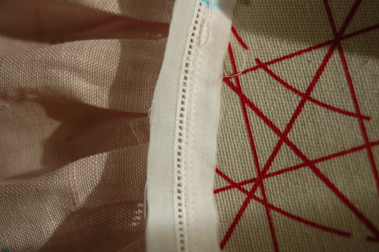 The Old Fashioned Baby Sewing Room Tip for Sewing Entredeux to Linen