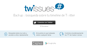 Haz un BackUp a tus tweets con Twissues online y gratis Haz un BackUp a tus tweets con Twissues online y gratis
