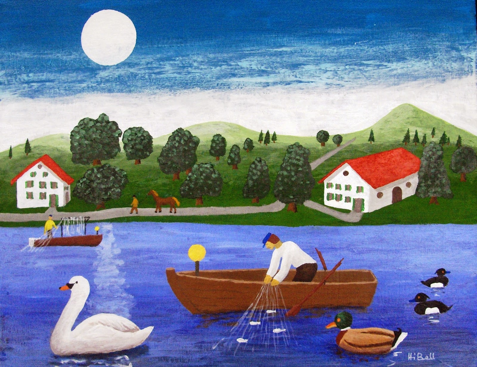 Naive Painting of Henri J. Bell