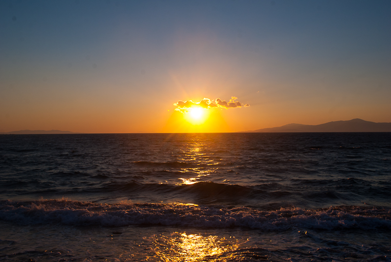 Sunset in little venice mykonos town sunset near little venice in mykonos town greece