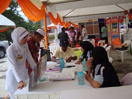 pertandingan gubahan bakul pameran kesihatan pemeriksaan kesihatan