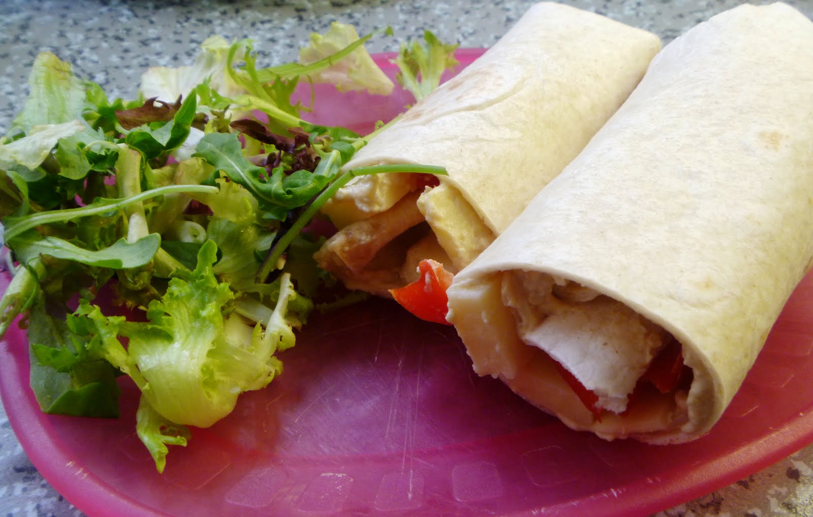 The Vegetarian Experience Cheese, Red Pepper and Houmous Wrap Photo Tutorial
