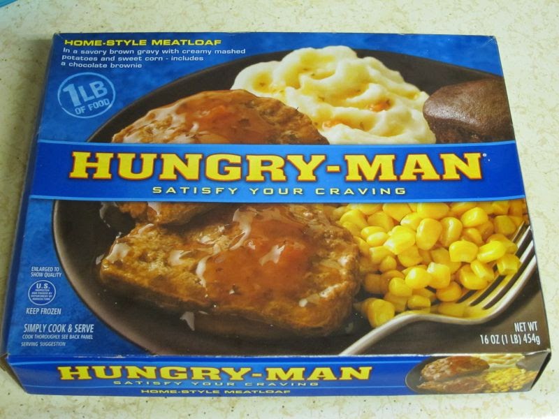 Frozen Friday HungryMan HomeStyle Meatloaf Brand Eating