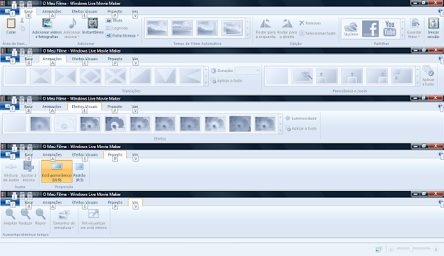 Windows live Movie maker 2011 (até ao Vista) Windows live Movie maker 2011 (até ao Vista)