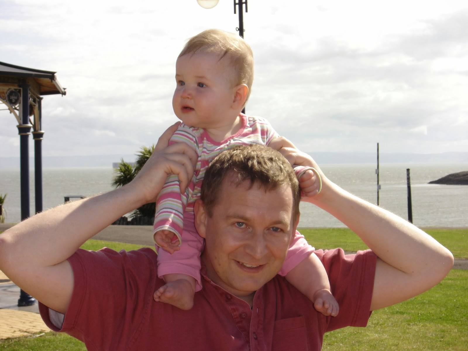 Dad and Caitlin at Barry Island