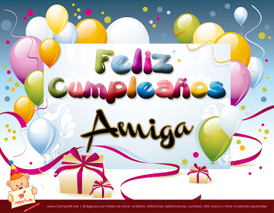 Tarjeta de cumpleaños: "Feliz Cumpleaños Amiga"