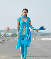 Tapsee, Hot, Navel, Show, In, Mogudu, wearing, blue, salwar, kameez