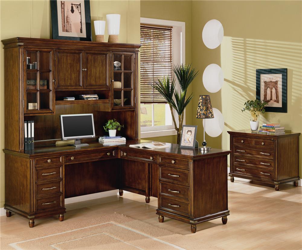 Knoxville Wholesale Furniture This beautiful "L" shaped desk and hutch