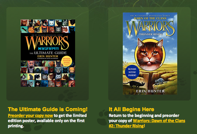 the information of warrior cats tug and tr are coming d