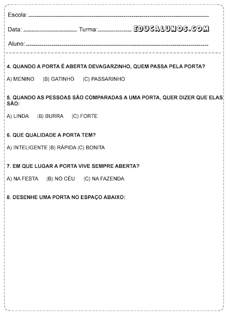 Continuação de atividades do texto acima
