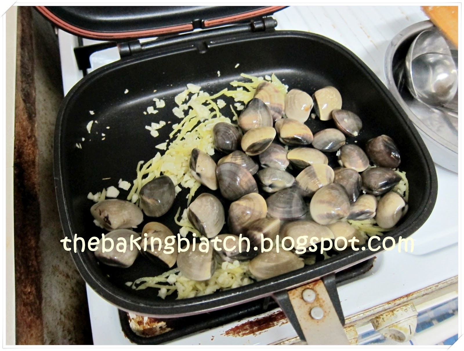 The Baking Biatch by Cynthia Lim Happy Call Pan Stirfry Garlic Clams