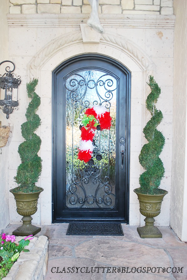 Candy Cane Door Decor Revisited Classy Clutter