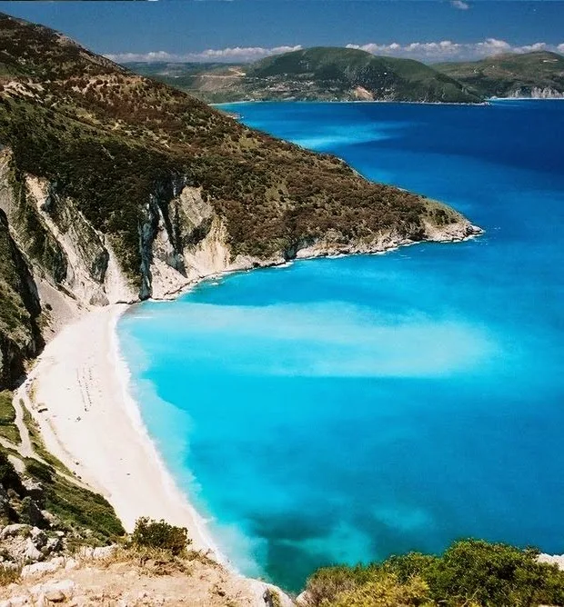  Myrtos Beach is in the region of Pylaros