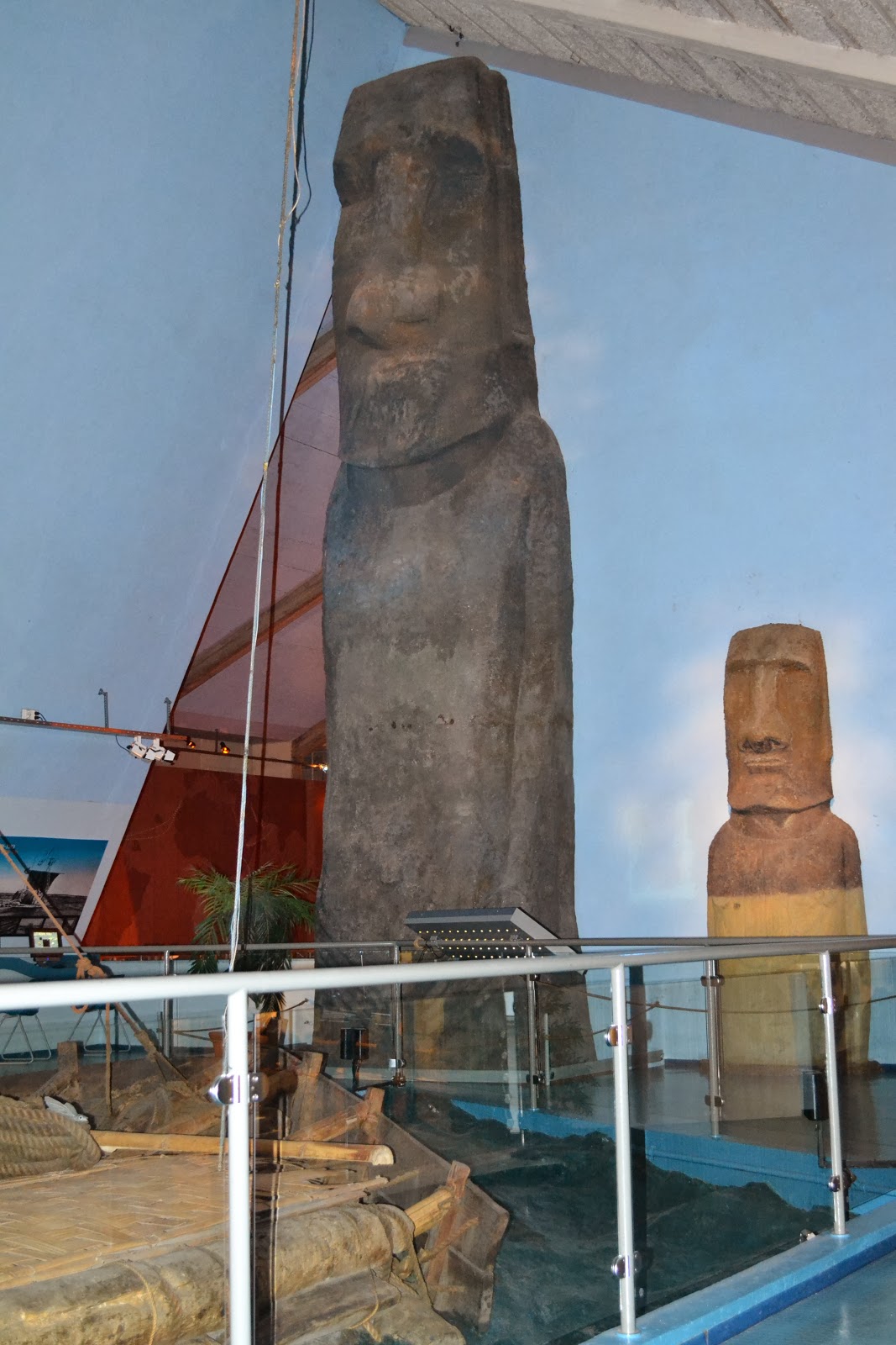 Sculpture inside museum from eastern island