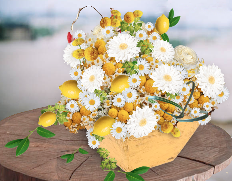 eDOOZIE: Lemon Yellow Floral Arrangement