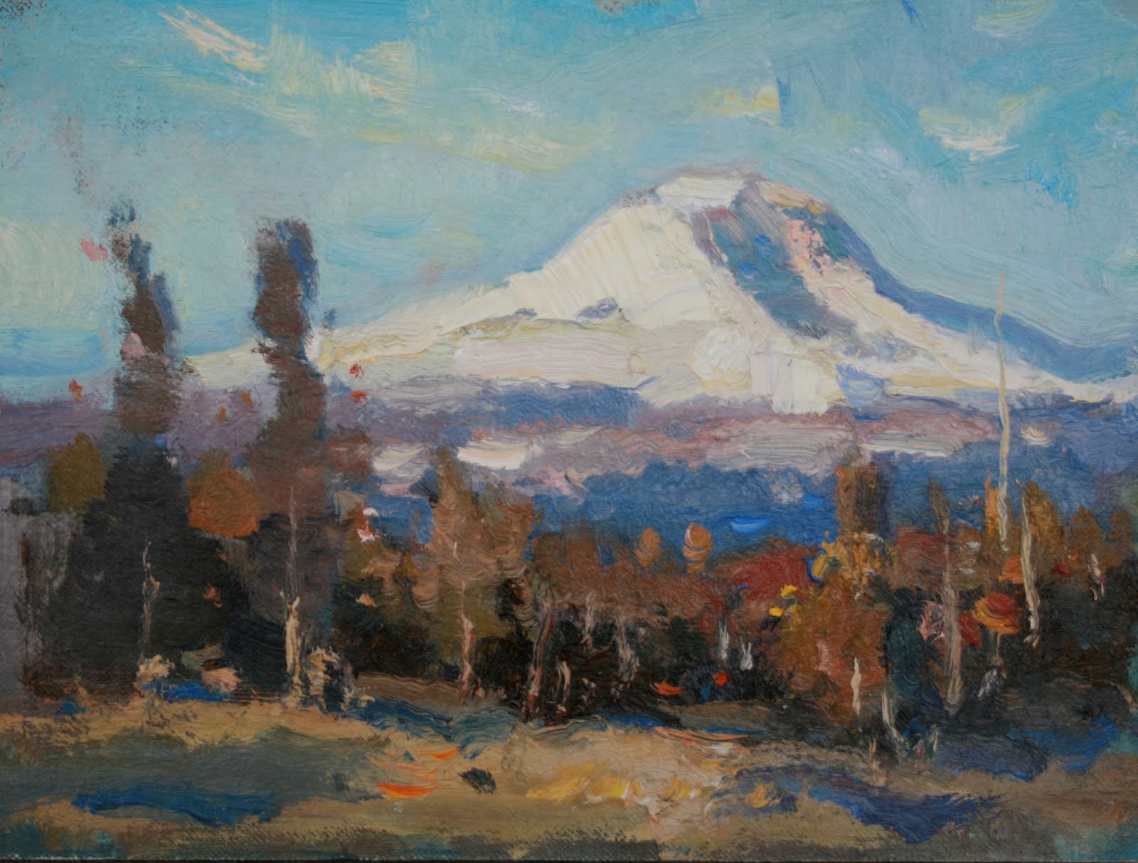Eric Jacobsen's Oil Paintings Early Snow; Mt. Adams