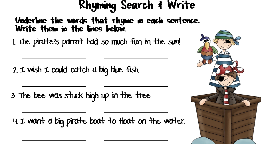 Classroom Freebies Too: Rhyming Search and Write