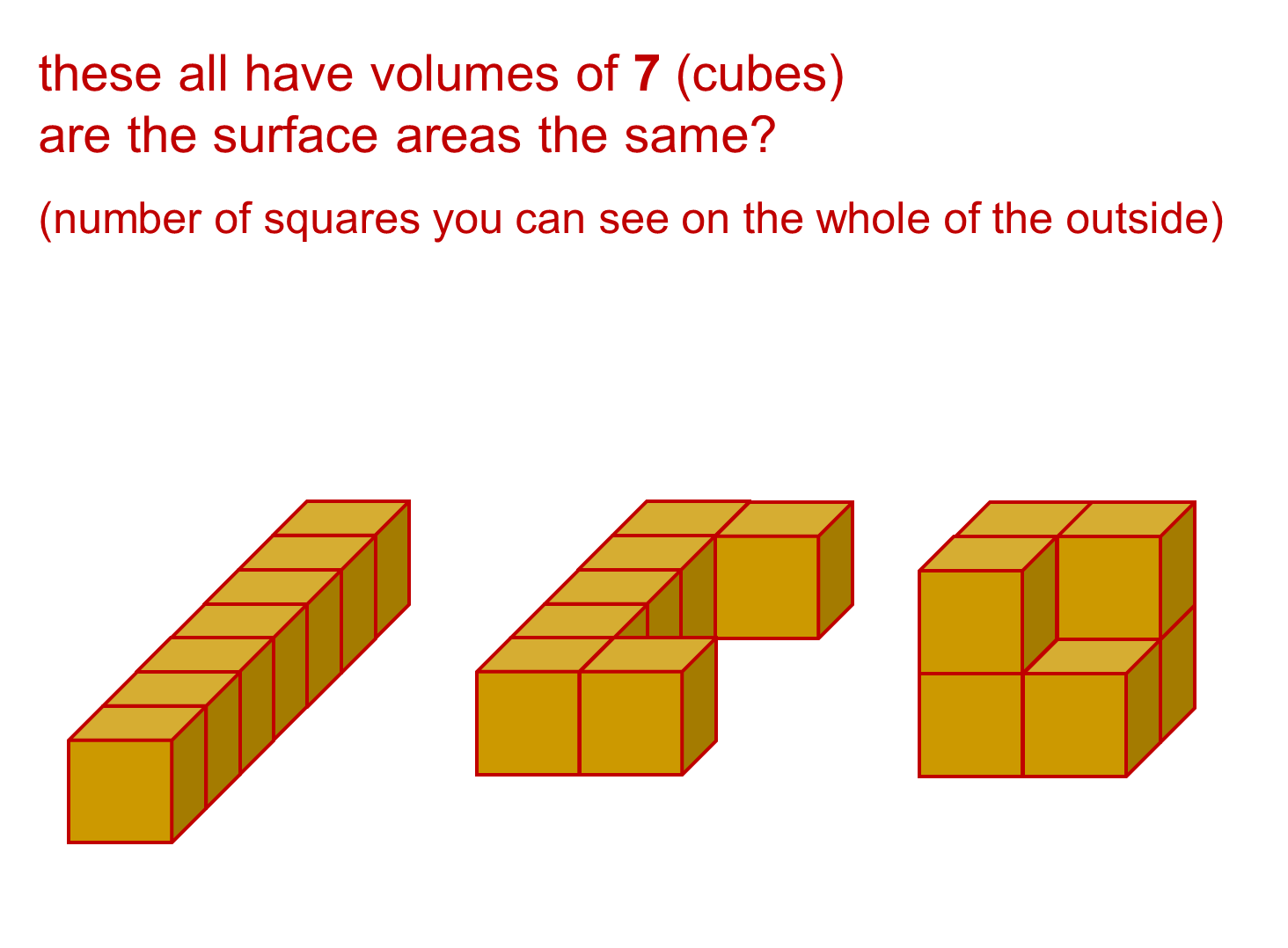 Cube surface area MEDIAN Don Steward mathematics teaching: surface area cuboidal