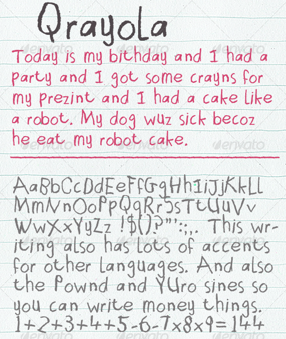 Child Handwriting Font