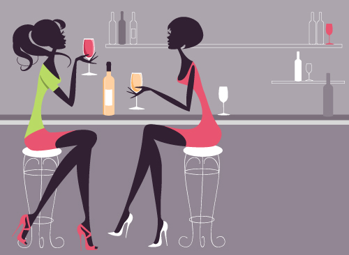Girls Having Drinks