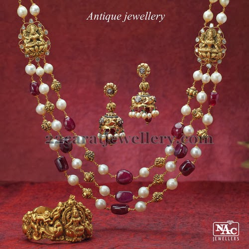 Ruby Beads Fusion Jewelry by Nac Jewellery Designs