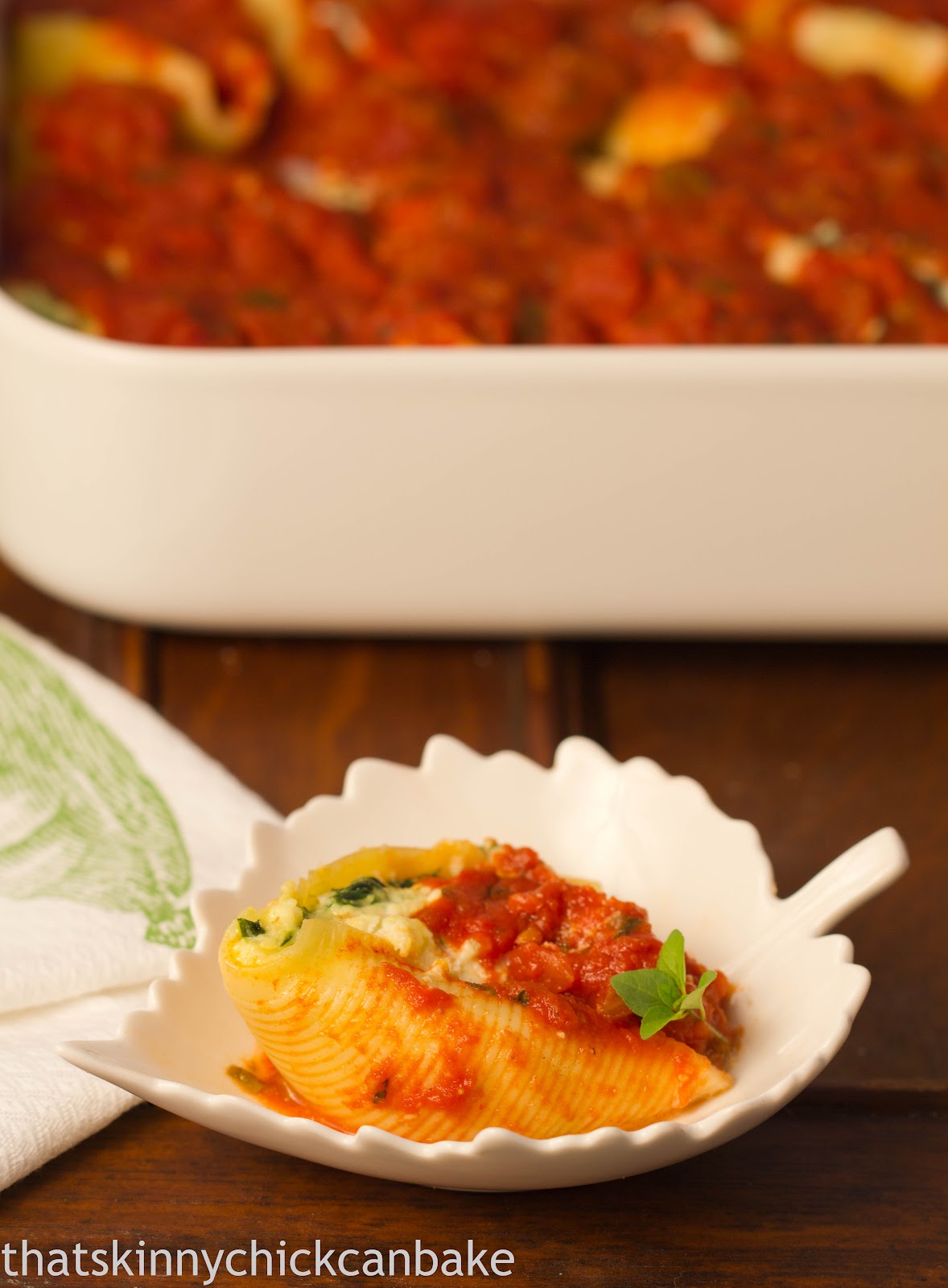 Spinach and Ricotta Stuffed Pasta Shells That Skinny Chick Can Bake