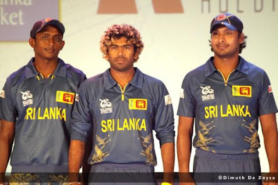 Ajantha Mendis, Lasith Malinga and Kumar Sangakkara ,Sri Lanka Cricket Team New Kit launch for ICC World Cup T20 Tournament 2012