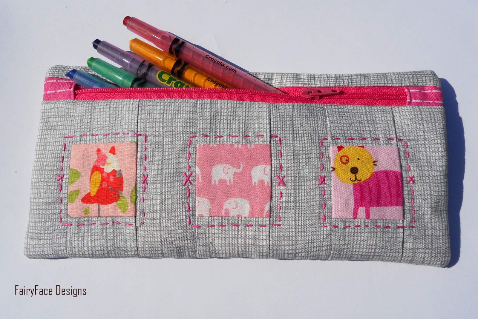 FairyFace Designs Front Zipped Pencil Case Tutorial