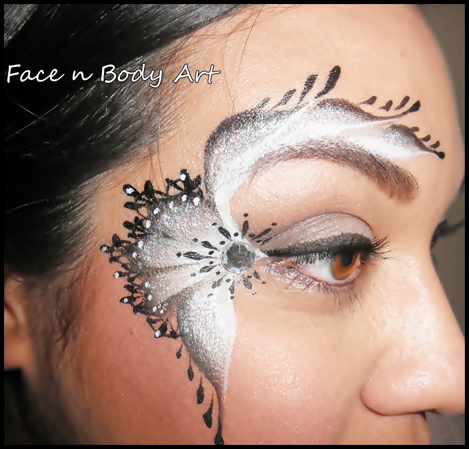 Shawna D. Make-up: Black and White lace face painting tutorial