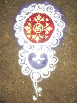 rangoli design with swastik