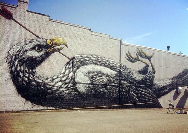 Roa New Mural In Richmond, USA StreetArtNews StreetArtNews