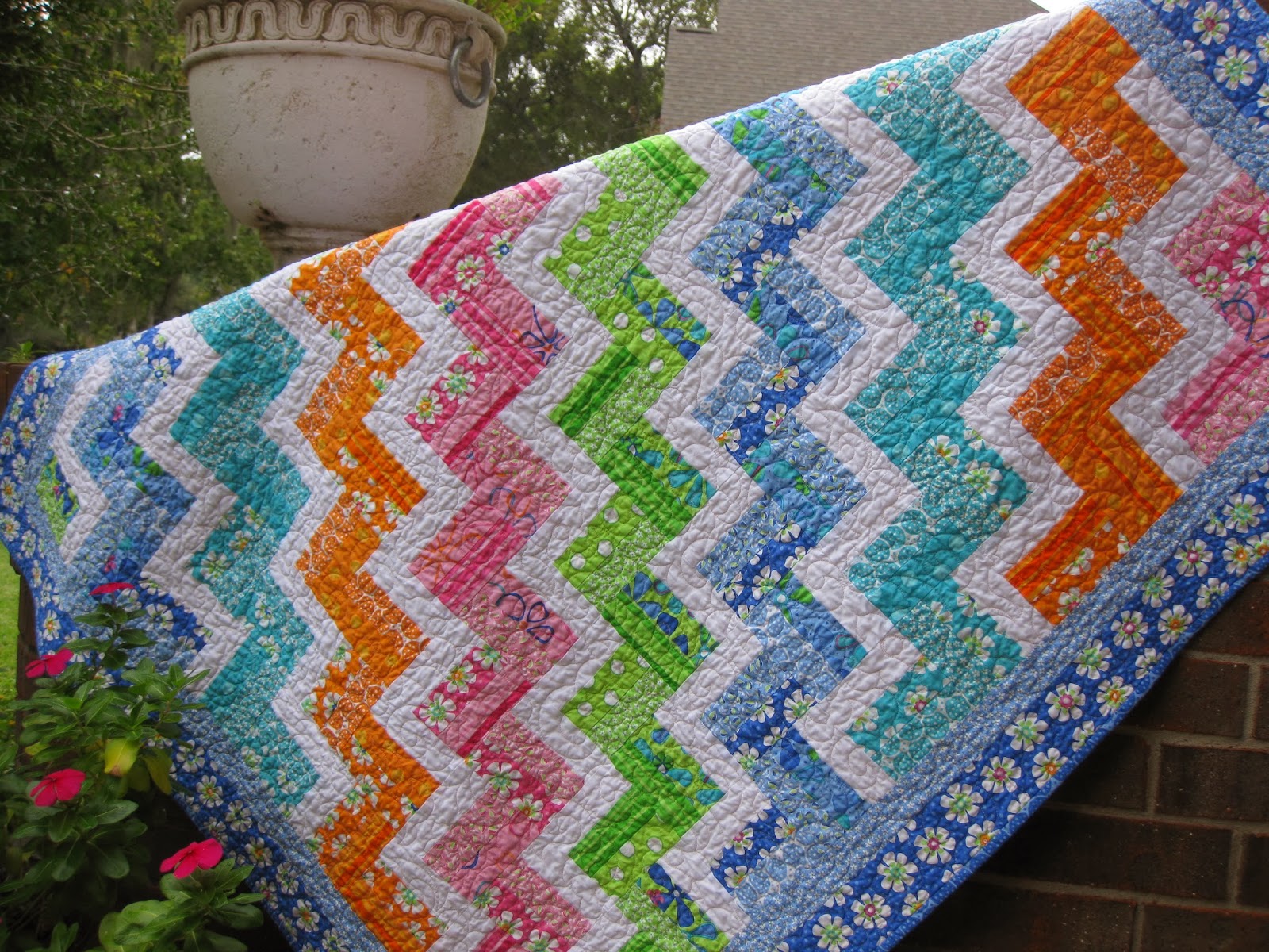 Millie's Quilting Rail Fence and Chines Coin quilts