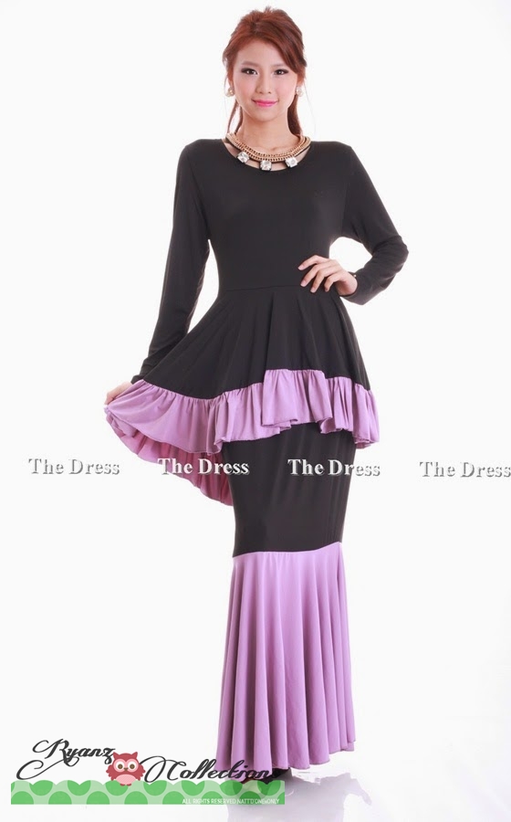 black peplum maxi dress