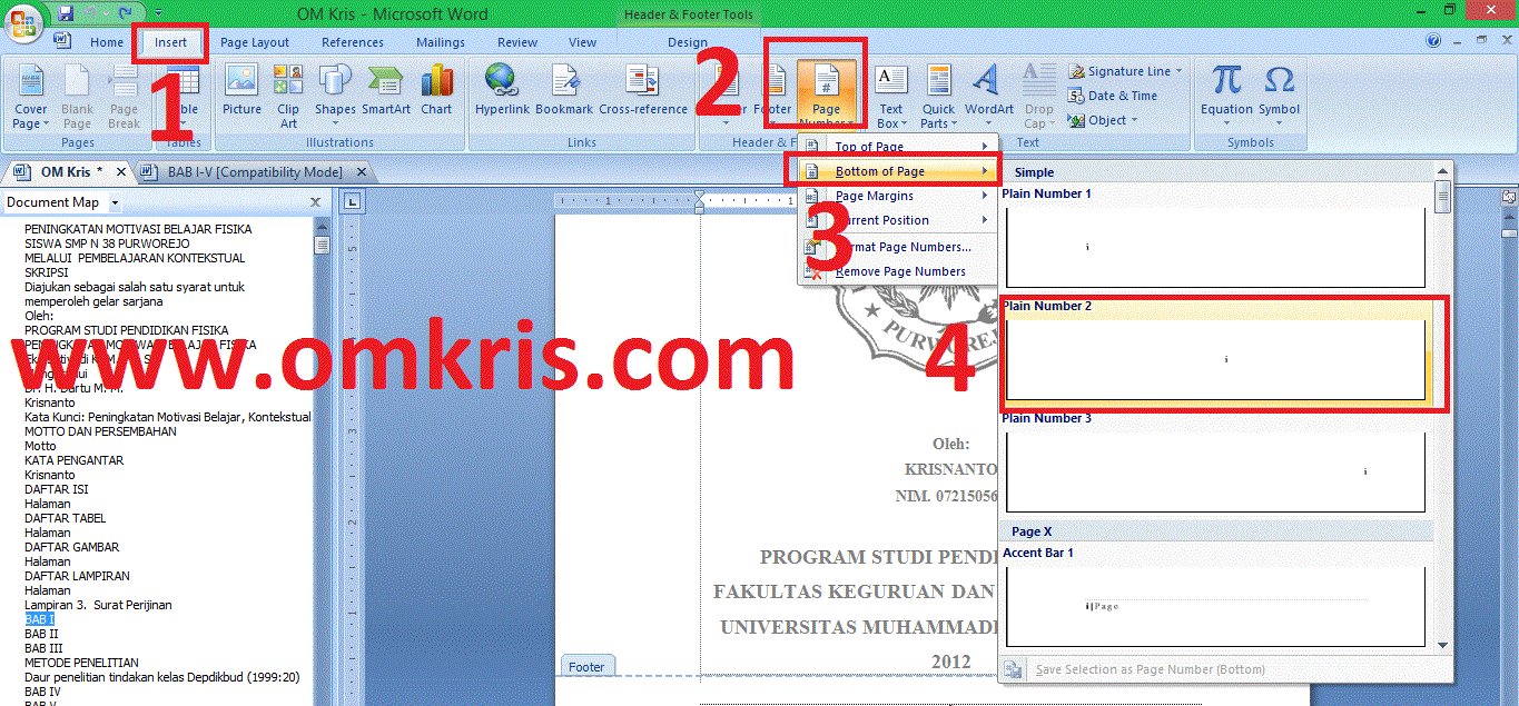 Membuat Nomor Halaman Beda Posisi | cara membuat nomor halaman yang berbeda beda di microsoft Membuat Nomor Halaman Beda Posisi | cara membuat nomor halaman yang berbeda beda di microsoft