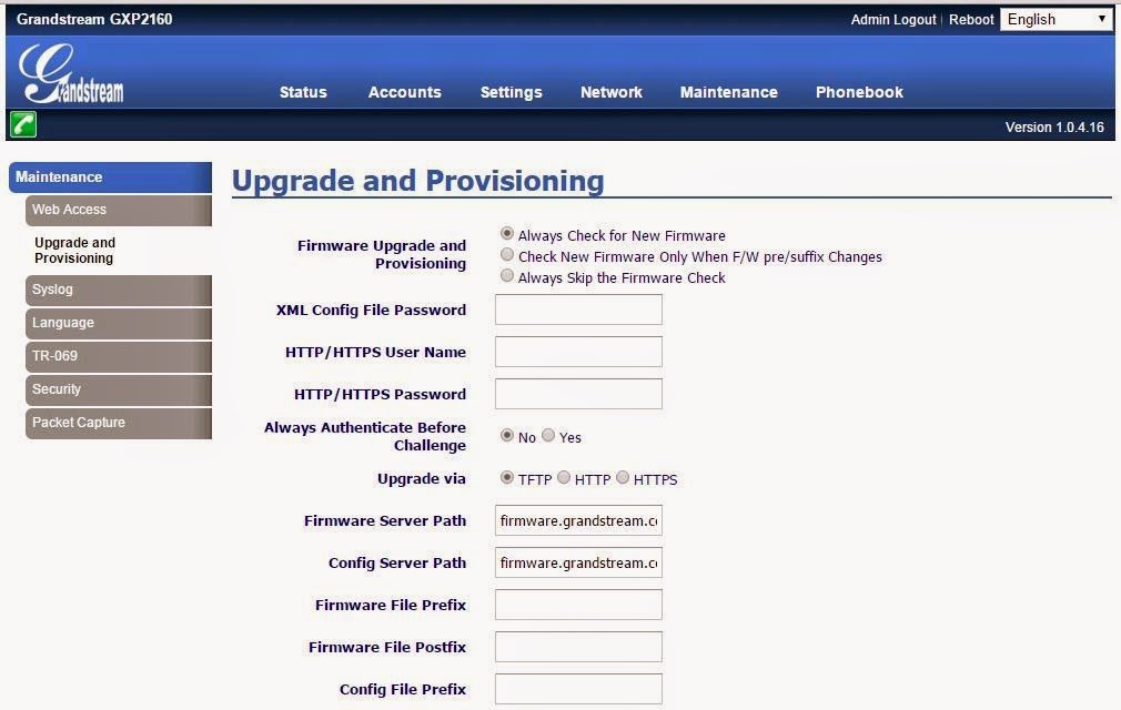 GRANDSTREAM GXP2160 MANUAL