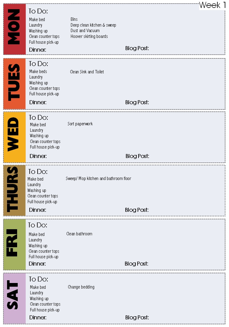 monthly to do list