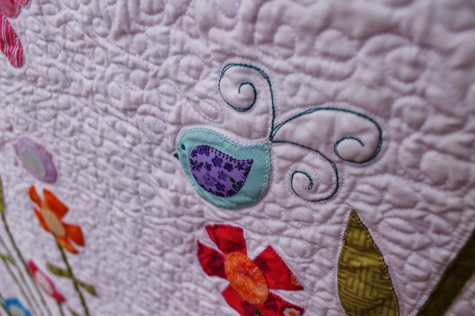 Making More with Less Baby Girl Flower Applique Quilt
