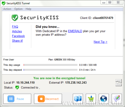 SecurityKISS Layanan VPN Gratis untuk Windows Dengan SecurityKISS