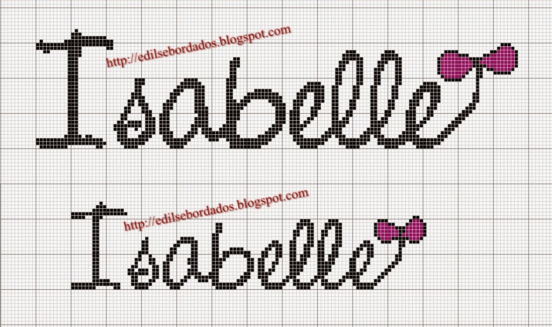 Aline Ponto Cruz e Artesanato: Nome Isabella, Isabelly, Isabeli