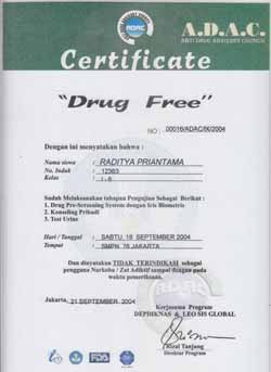 Sertifikat Anti Narkoba