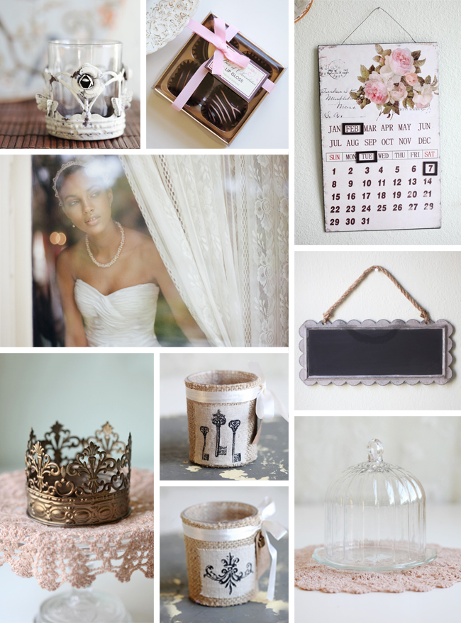 Browse our home decor collection for your shabby chic wedding 