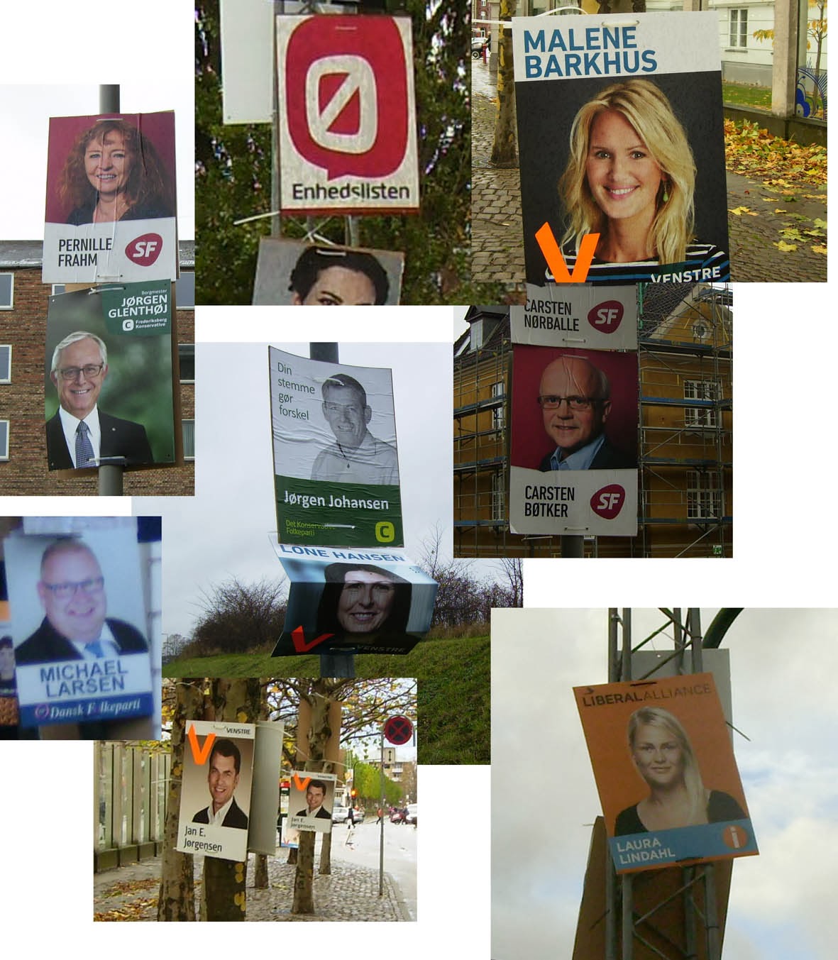 Her et lille udvalg af, hvad jeg ser på min cykeltur i og uden for byen