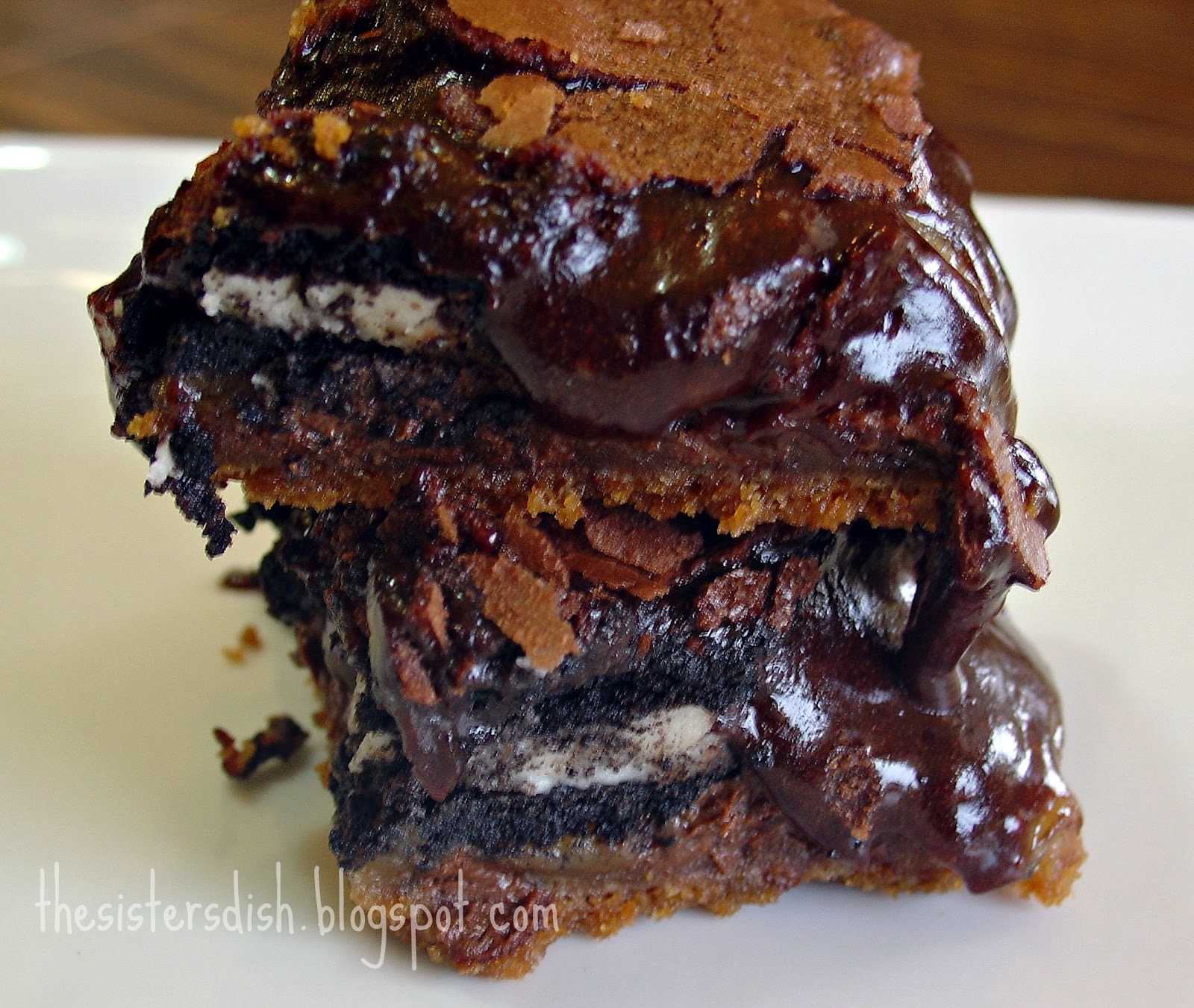 The Sisters Dish Ultimate Chocolate Chip Cookie n' Oreo Fudge Brownie Bar