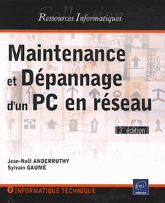 Maintenance et Dépannage d'un PC en réseau 3e édition Jean-Noël Anderruthy, Sylvain Gaumé / Gratuitement Le but de ce livre est de vous permettre de maîtriser la maintenance et le dépannage de PC équipés de systèmes d'exploitation Microsoft, y compris Windows 7, dans un environnement réseau et d'acquérir ainsi toutes les connaissances nécessaires pour devenir le correspondant micro de votre entreprise. Après une description des composants matériels, vous apprendrez à apprivoiser le fonctionnement du Bios et à diagnostiquer l'origine d'une panne. Vous connaîtrez tout des différentes procédures d'installation et des étapes de démarrage des systèmes d'exploitation Microsoft. Vous verrez ensuite comment utiliser l'Invite de commande, Windows PowerShell, les permissions NTFS et le Registre Windows. Dans les chapitres suivants, les procédures de maintenance et de dépannage seront présentées : gérer les comptes d'utilisateur, réparer le Registre, réinitialiser un mot de passe, réparer le secteur de démarrage, utiliser les outils de dépannage avancés comme la Console de récupération et les fonctionnalités WinRE, etc. Vous découvrirez également le fonctionnement du Gestionnaire de périphériques et toutes les astuces permettant d'installer et de réparer les périphériques USB. Le fonctionnement du mode protégé dans Internet Explorer sera détaillé ainsi que l'architecture du pare-feu intégré à Windows et les solutions les plus efficaces pour éradiquer les virus et les spywares. Vous pourrez ensuite vous familiariser avec les concepts réseaux fondamentaux et découvrir l'aspect gestion et administration des ressources dans un environnement réseau ainsi que les pannes les plus courantes rencontrées sur les réseaux mixtes, sans fil, etc. Les solutions proposées dans cet ouvrage ont toutes été testées de nombreuses fois dans des sociétés disposant de réseaux très importants comme auprès de particuliers dans le cadre Maintenance et Dépannage d'un PC en réseau 3e édition Jean-Noël Anderruthy, Sylvain Gaumé / Gratuitement de réseaux de type familial
