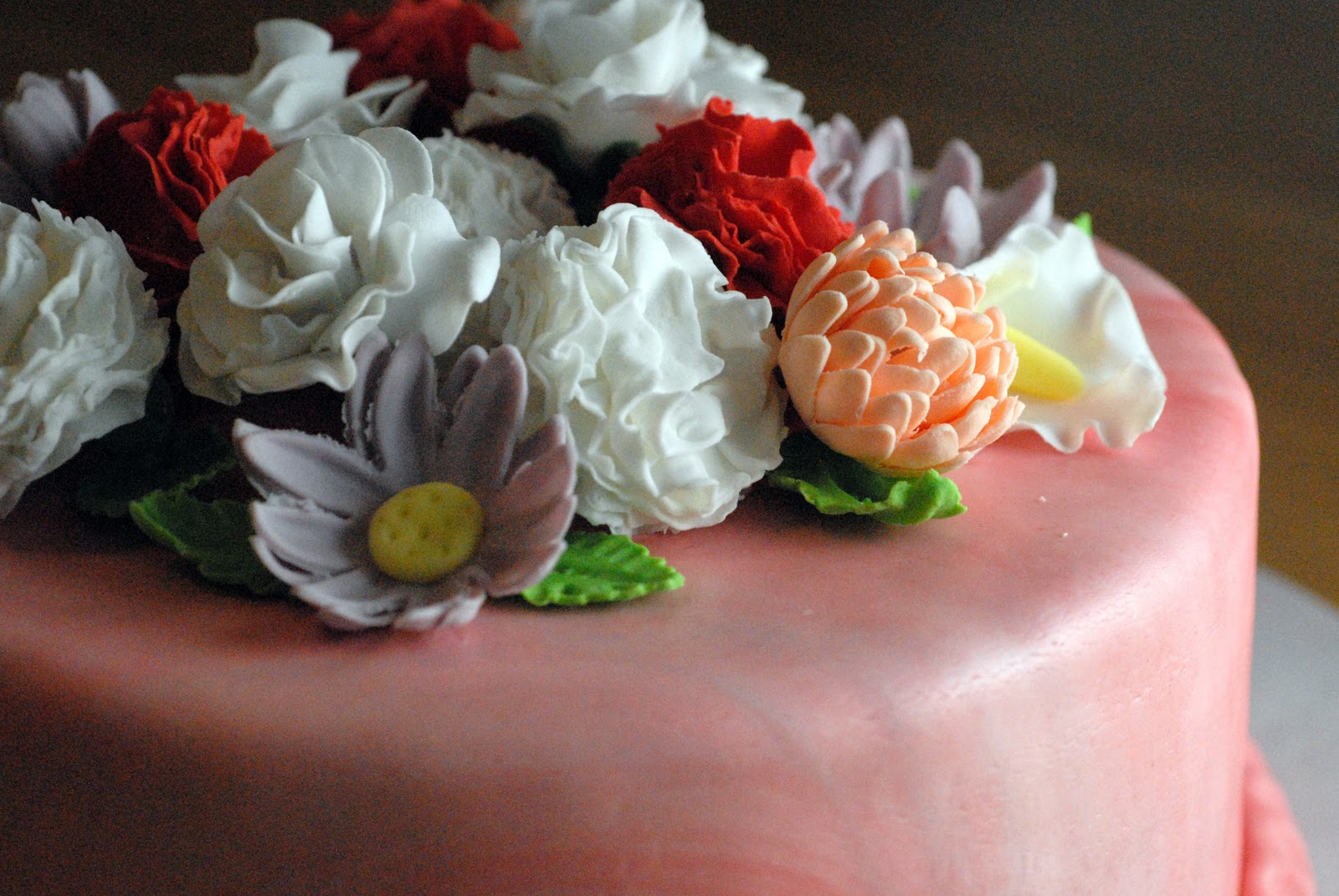 3rd blogiversary fondant flower garden cake