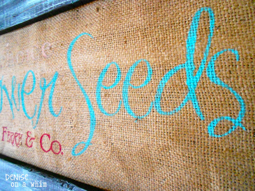 Seed Company Sign on Burlap