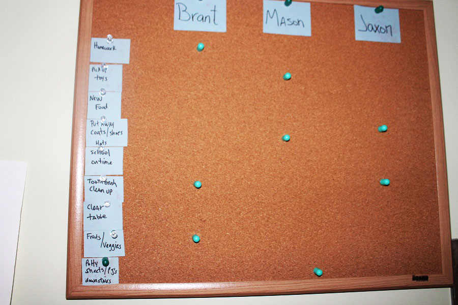 Cork Board Chore Chart