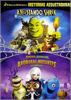 Histórias assustadoras: assustando Sherek e abóboras mutantes do espaço Histórias assustadoras: assustando Sherek e abóboras mutantes do espaço