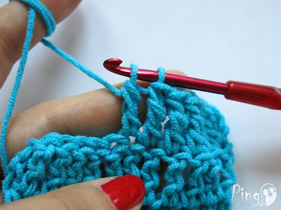 Treble Crochet Decrease - step by step instructions by Pingo - The Pink Penguin